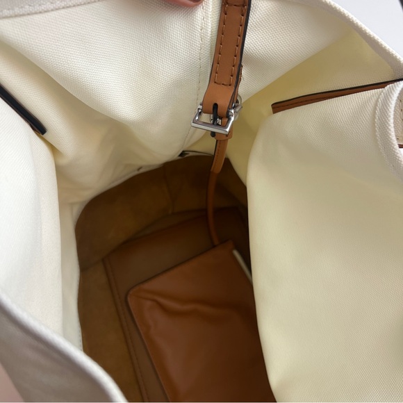 Rag & Bone Passenger Oversized Tote Bag in White Canvas - Picture 9 of 9